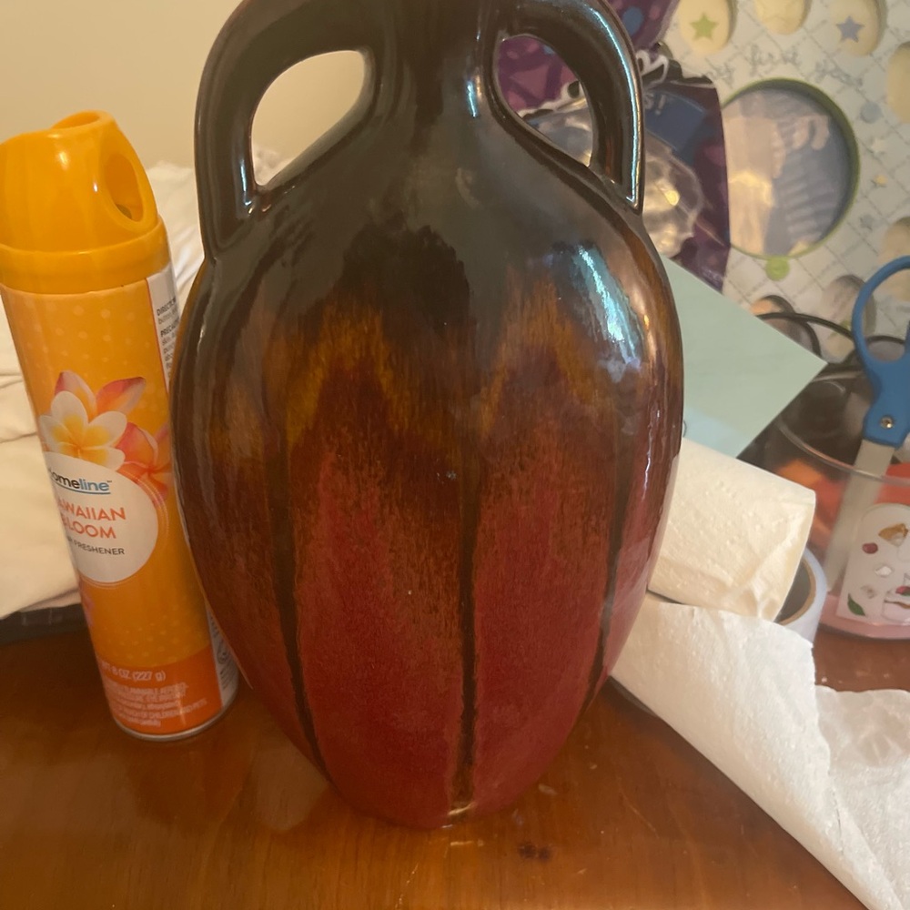 Elegant Brown and Red Vase